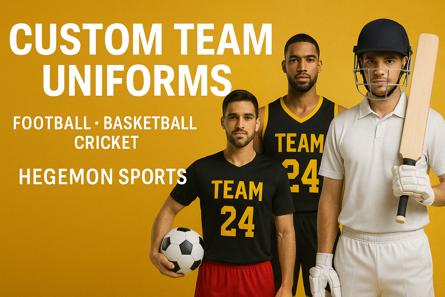 Custom Team Uniforms - Football, Basketball, Cricket - Hegemon Sports