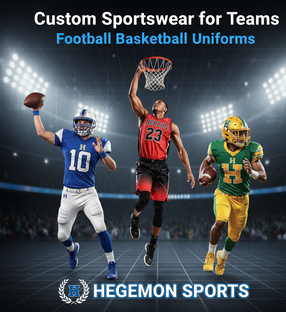 Custom Sportswear for Teams - Football Basketball Uniforms by Hegemon Sports